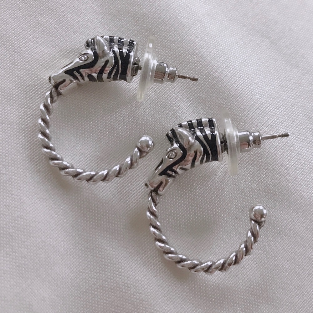 Brighton zebra hoop earrings